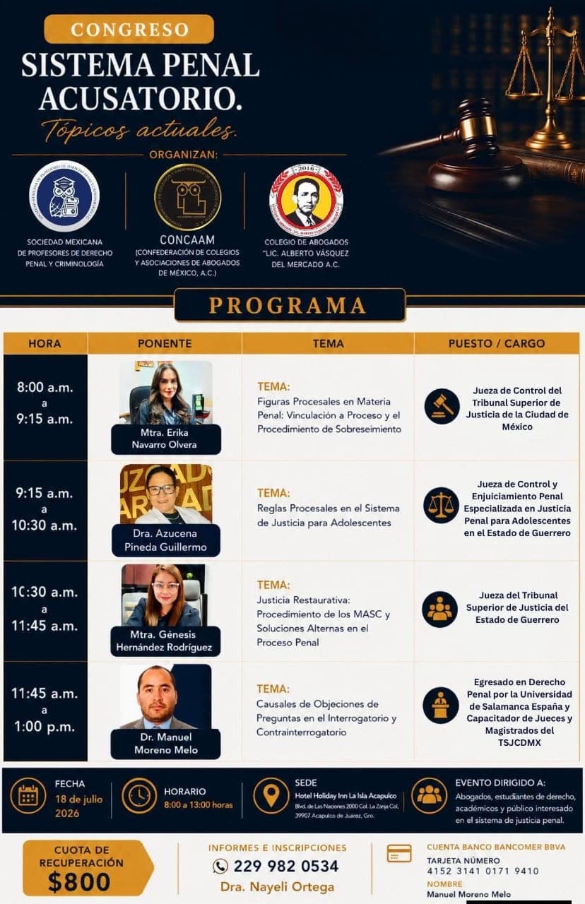 Congreso Sistema Penal Acusatorio — Tópicos Actuales
