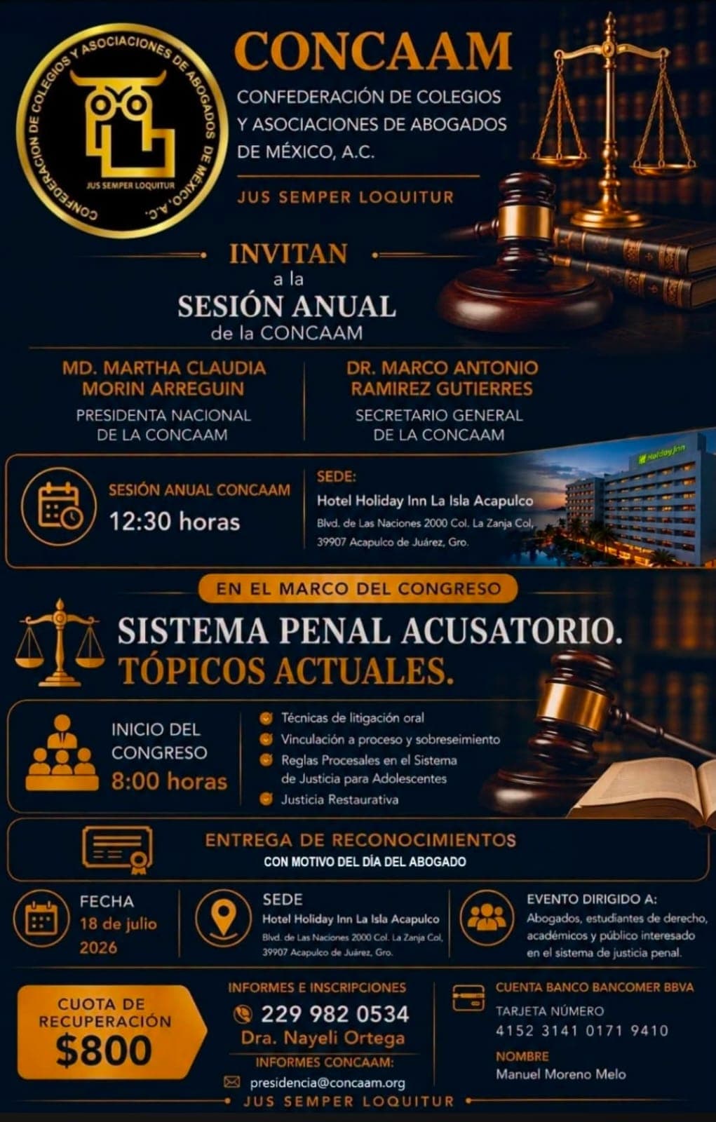 Sesión Anual de la CONCAAM - Sistema Penal Acusatorio: Tópicos Actuales